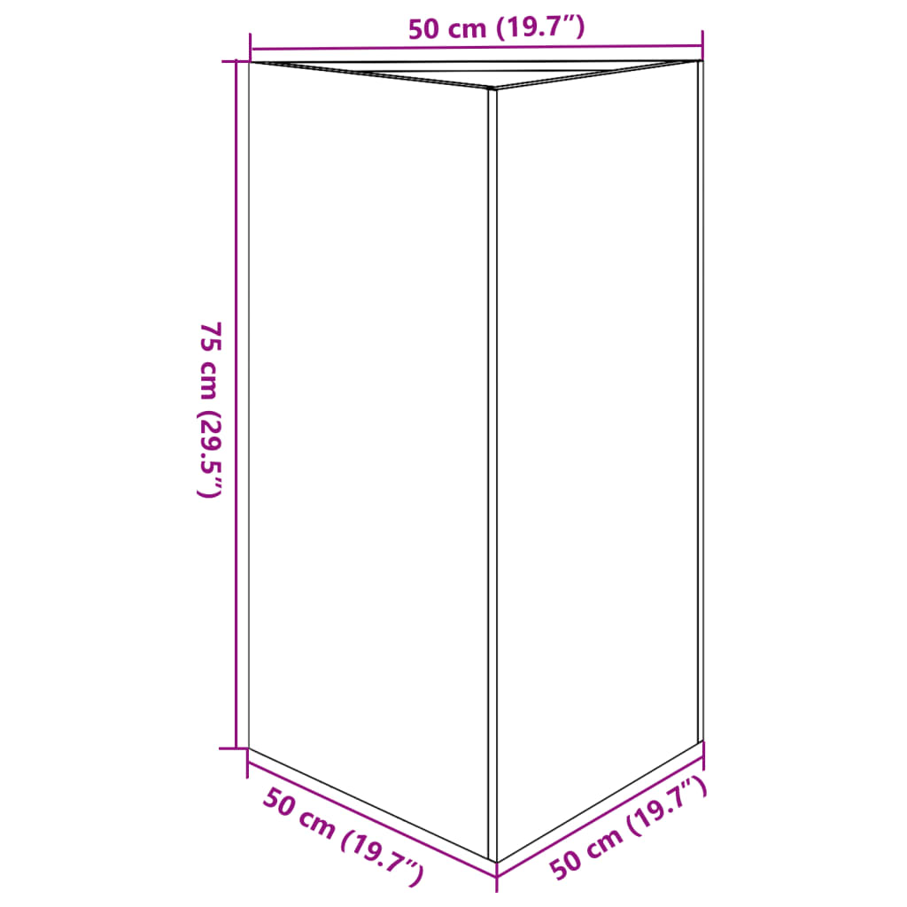 vidaXL Pflanzkübel Anthrazit Dreieckig 50x43x75 cm Stahl