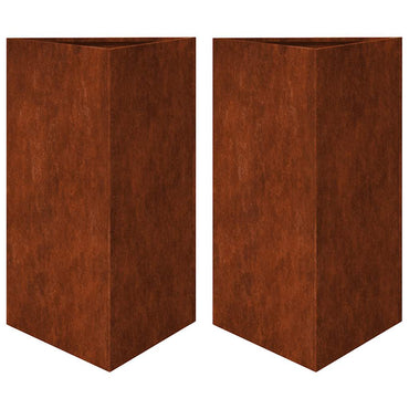 vidaXL Pflanzkübel 2 Stk. Dreieckig 50x43x75 cm Wetterfester Stahl