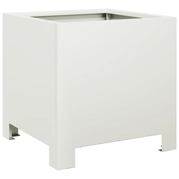 vidaXL Pflanzkübel Weiß 30x30x30 Stahl