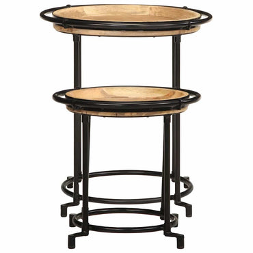 vidaXL Tables gigognes 2 pcs Bois de manguier massif