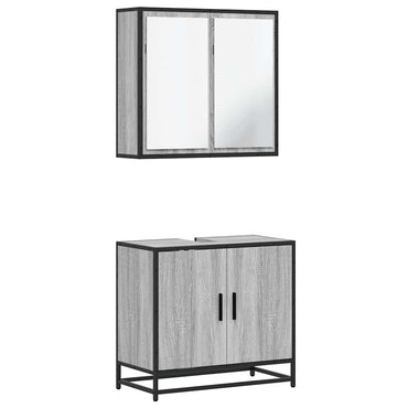 vidaXL Ensemble de meubles de salle de bain 2 pcs Gris Chêne Sonoma Aggloméré