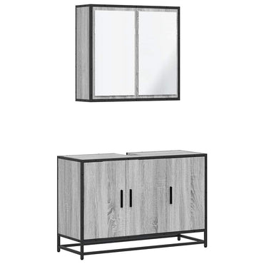 vidaXL Ensemble de meubles de salle de bain 2 pcs Gris Chêne Sonoma Aggloméré