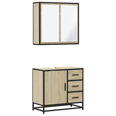 vidaXL Ensemble de meubles de salle de bain 2 pièces Aggloméré chêne Sonoma
