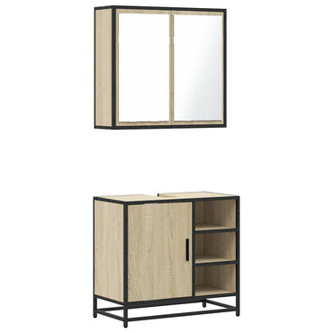 vidaXL Ensemble de meubles de salle de bain 2 pièces Aggloméré chêne Sonoma