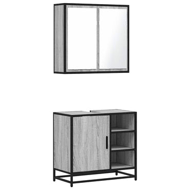 vidaXL Ensemble de meubles de salle de bain 2 pcs Gris Chêne Sonoma Aggloméré