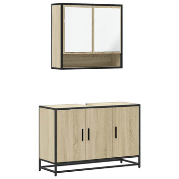 vidaXL Ensemble de meubles de salle de bain 2 pièces Aggloméré chêne Sonoma