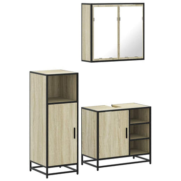vidaXL Ensemble de meubles de salle de bain 3 pcs Chêne Sonoma Aggloméré