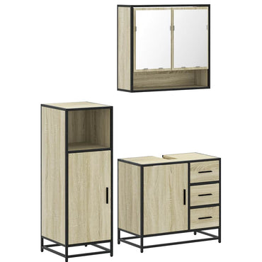 vidaXL Ensemble de meubles de salle de bain 3 pcs Chêne Sonoma Aggloméré