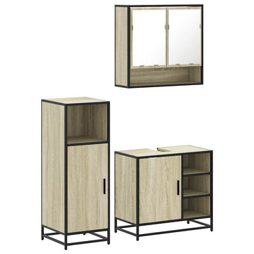 vidaXL Ensemble de meubles de salle de bain 3 pcs Chêne Sonoma Aggloméré