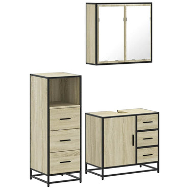 vidaXL Ensemble de meubles de salle de bain 3 pcs Chêne Sonoma Aggloméré