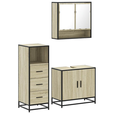vidaXL Ensemble de meubles de salle de bain 3 pcs Chêne Sonoma Aggloméré
