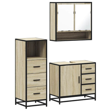 vidaXL Ensemble de meubles de salle de bain 3 pcs Chêne Sonoma Aggloméré