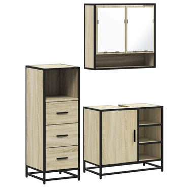vidaXL Ensemble de meubles de salle de bain 3 pcs Chêne Sonoma Aggloméré