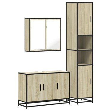 vidaXL Ensemble de meubles de salle de bain 3 pcs Chêne Sonoma Aggloméré