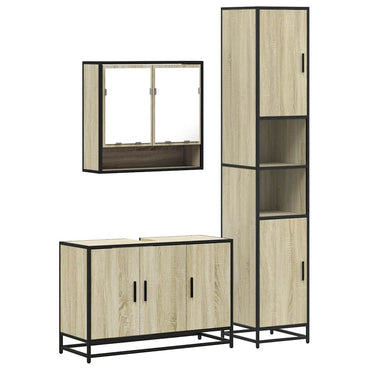 vidaXL Ensemble de meubles de salle de bain 3 pcs Chêne Sonoma Aggloméré