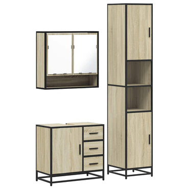 vidaXL Ensemble de meubles de salle de bain 3 pcs Chêne Sonoma Aggloméré