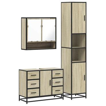 vidaXL Ensemble de meubles de salle de bain 3 pcs Chêne Sonoma Aggloméré