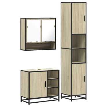 vidaXL Ensemble de meubles de salle de bain 3 pcs Chêne Sonoma Aggloméré