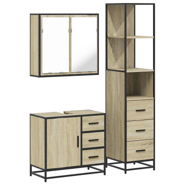 vidaXL Ensemble de meubles de salle de bain 3 pcs Chêne Sonoma Aggloméré
