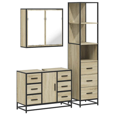 vidaXL Ensemble de meubles de salle de bain 3 pcs Chêne Sonoma Aggloméré