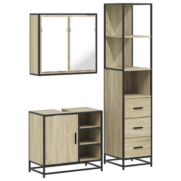 vidaXL Ensemble de meubles de salle de bain 3 pcs Chêne Sonoma Aggloméré