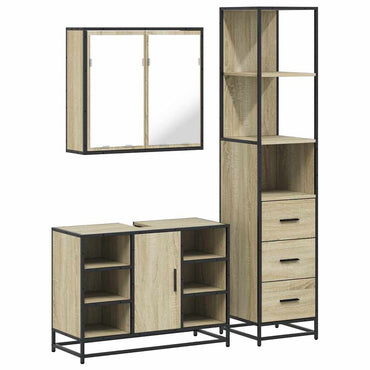 vidaXL Ensemble de meubles de salle de bain 3 pcs Chêne Sonoma Aggloméré
