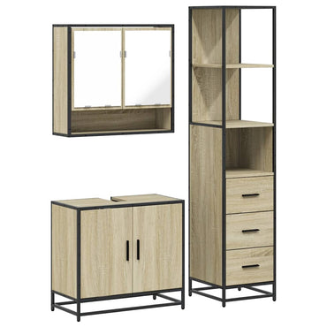 vidaXL Ensemble de meubles de salle de bain 3 pcs Chêne Sonoma Aggloméré