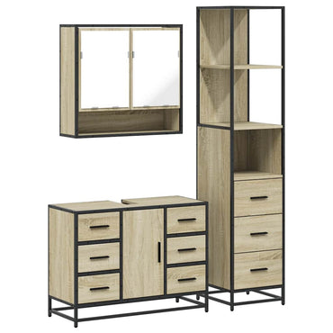 vidaXL Ensemble de meubles de salle de bain 3 pcs Chêne Sonoma Aggloméré