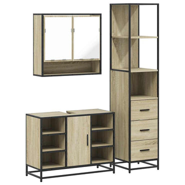 vidaXL Ensemble de meubles de salle de bain 3 pcs Chêne Sonoma Aggloméré