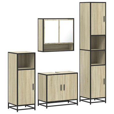 vidaXL Ensemble de meubles de salle de bain 4 pcs Chêne Sonoma Aggloméré