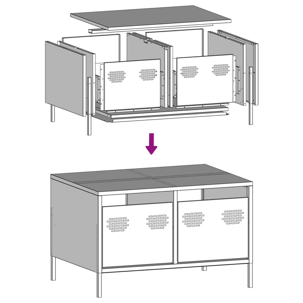vidaXL TV-Schrank Olivgrün 68x50x43,5 cm Kaltgewalzter Stahl
