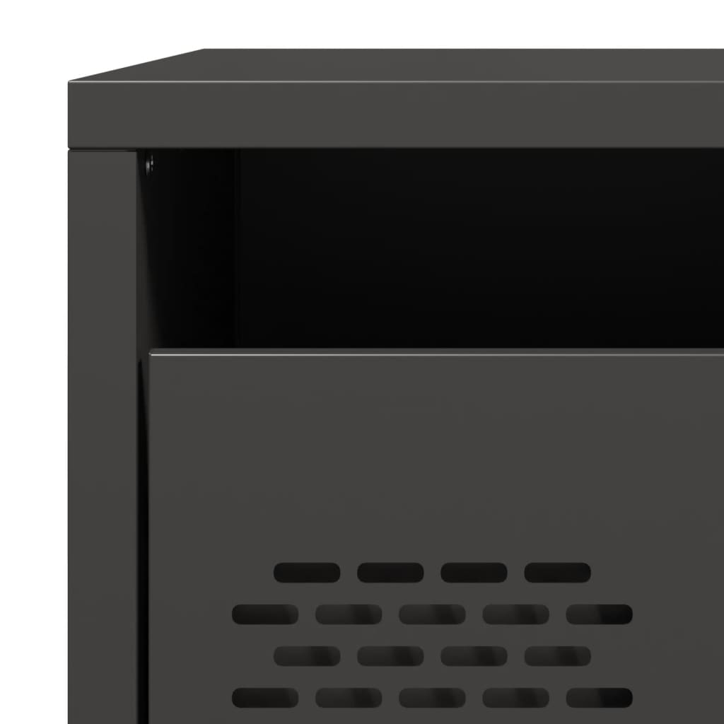 Nachttische 2 Stk. Schwarz 35x39x43,5 cm Stahl