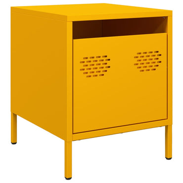 vidaXL Table de chevet jaune moutarde 35x39x43,5 cm Acier