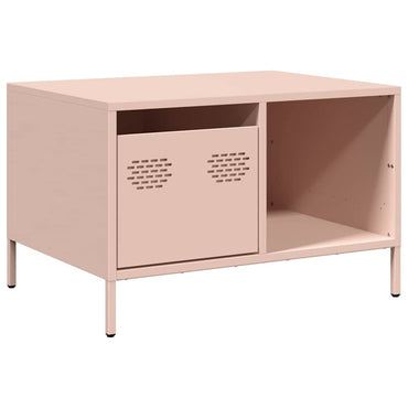 vidaXL Table basse rose 68,5x50x43,5 cm Acier laminé à froid