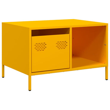 vidaXL Table basse Moutarde 68,5x50x43,5 cm Acier laminé à froid