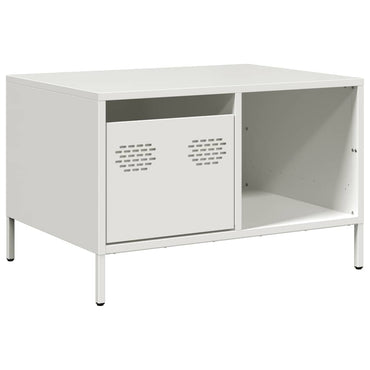 vidaXL Table basse blanc 68,5x50x43,5 cm acier laminé à froid