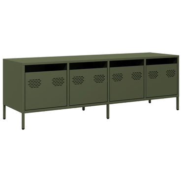 vidaXL Meuble TV Vert olive 135x39x43,5 cm Acier laminé à froid