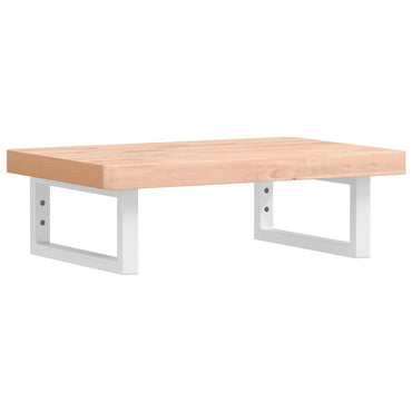 vidaXL Waschbeckenregal Wandmontage Stahl und Massivholz Buche