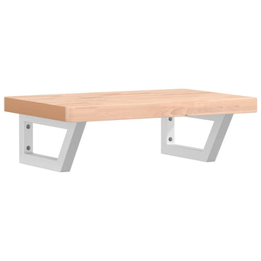 vidaXL Waschbeckenregal Wandmontage Stahl und Massivholz Buche