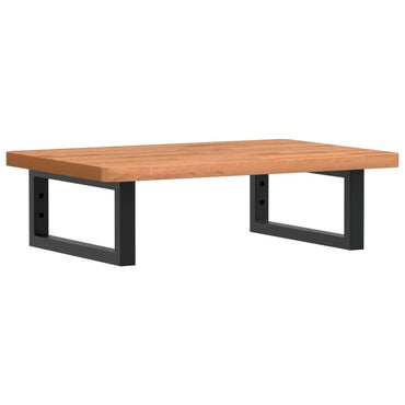 vidaXL Waschbeckenregal Wandmontage Stahl und Massivholz Buche