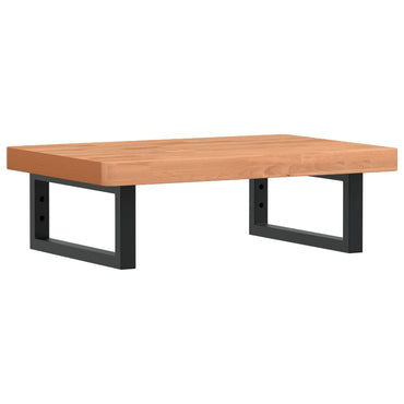 vidaXL Waschbeckenregal Wandmontage Stahl und Massivholz Buche