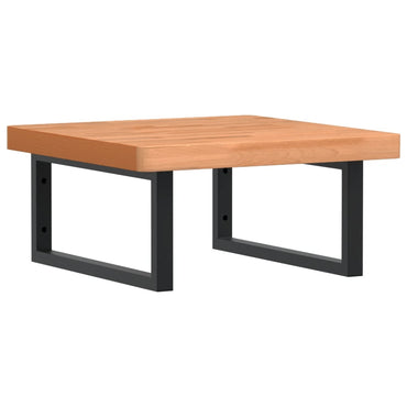vidaXL Waschbeckenregal Wandmontage Stahl und Massivholz Buche