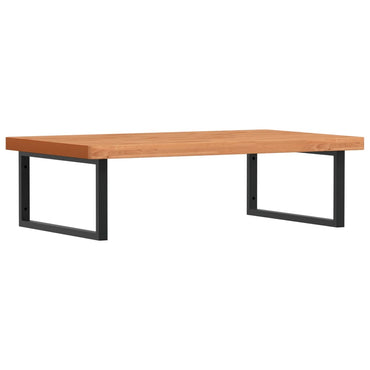 vidaXL Waschbeckenregal Wandmontage Stahl und Massivholz Buche