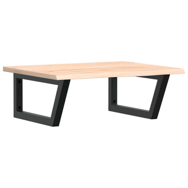 vidaXL Waschtischplatte mit Halterung Stahl und Massivholz Eiche