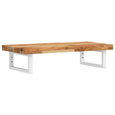 vidaXL Waschbeckenregal Wandmontage Stahl und Akazienholz
