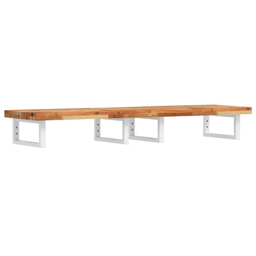 vidaXL Waschbeckenregal Wandmontage Stahl und Akazienholz