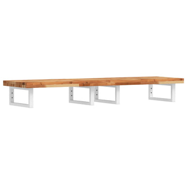 vidaXL Waschbeckenregal Wandmontage Stahl und Akazienholz