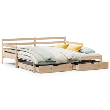 vidaXL Lit de repos extensible avec tiroirs sans matelas 80x200 cm