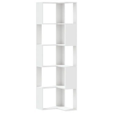 vidaXL Eck-Bücherregal 5 Böden Weiß 50x50x179 cm Holzwerkstoff