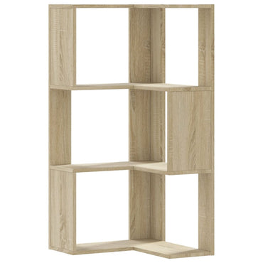 vidaXL Eck-Bücherregal 3 Böden Sonoma-Eiche 50x50x102 cm Holzwerkstoff